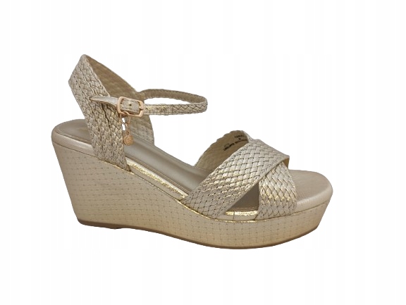 Xti dámské sandály na klínku 144057 zlaté velikost 40