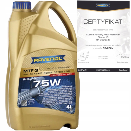 RAVENOL MTF-3 75W 4L - OLEJ PRZEKŁADNIOWY
