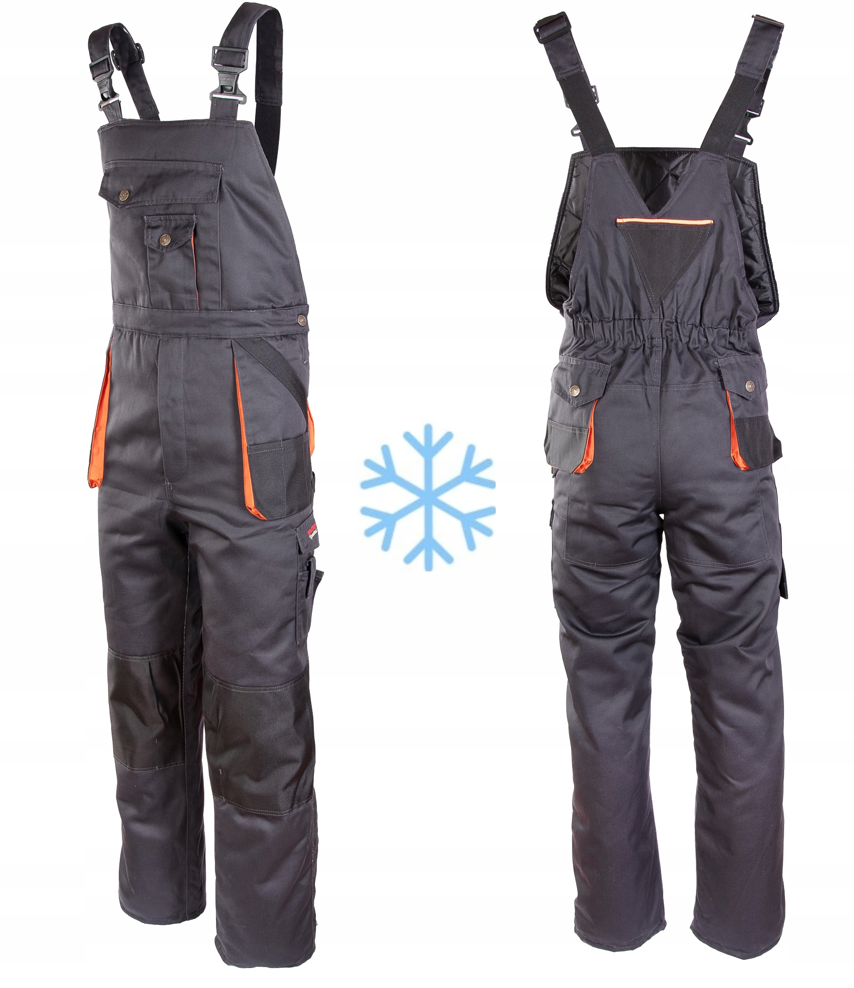 Spodnie robocze ogrodniczki zimowe ocieplane męskie na szelkach r. 3XL