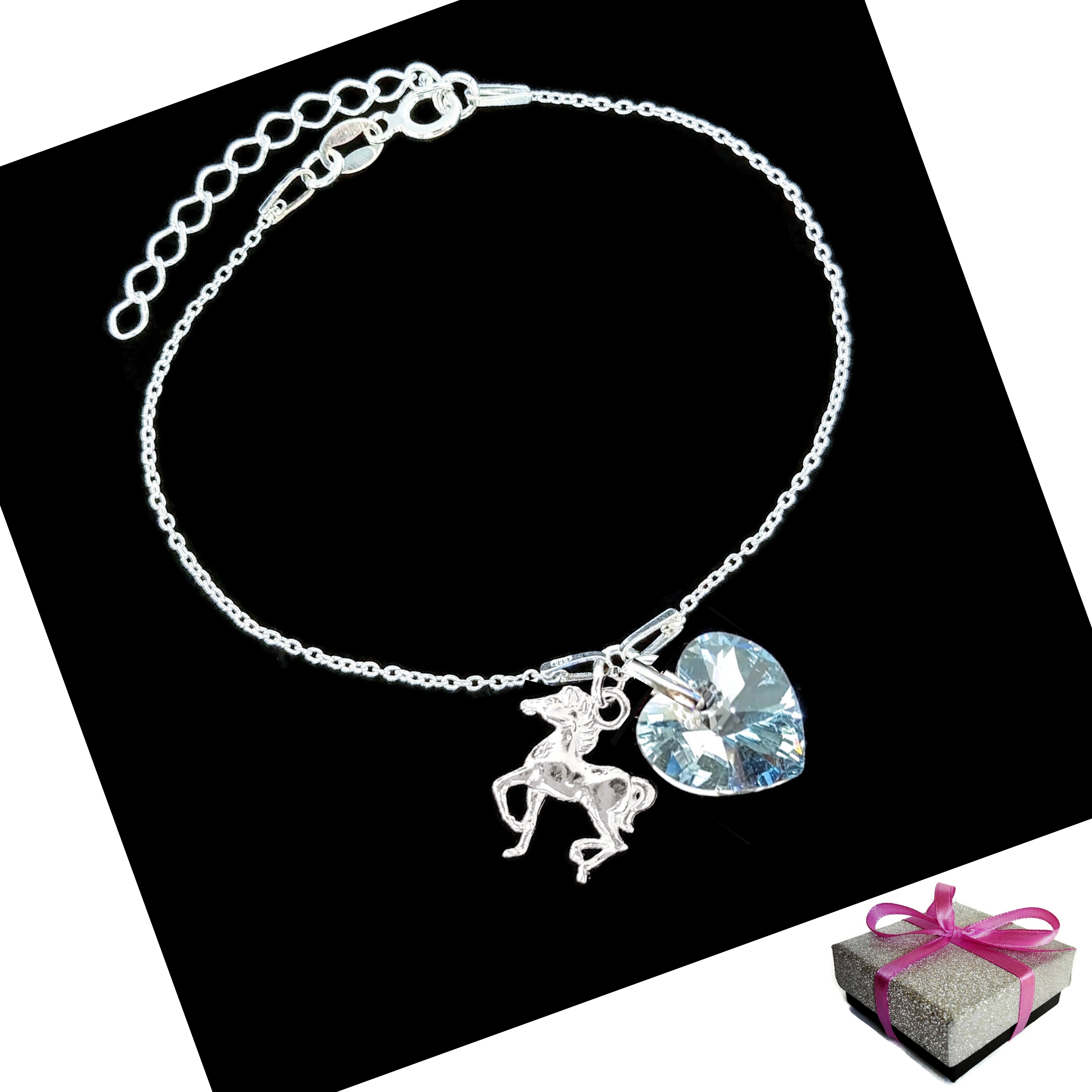 

Bransoletka z Koniem Koń Konik Swarovski Srebro