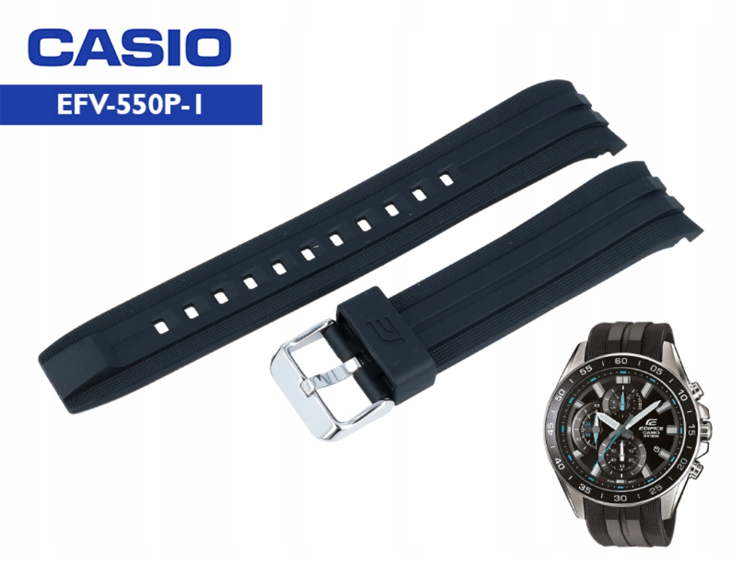 Pásek Casio EFV-550P černý gumový teleskopy bonus