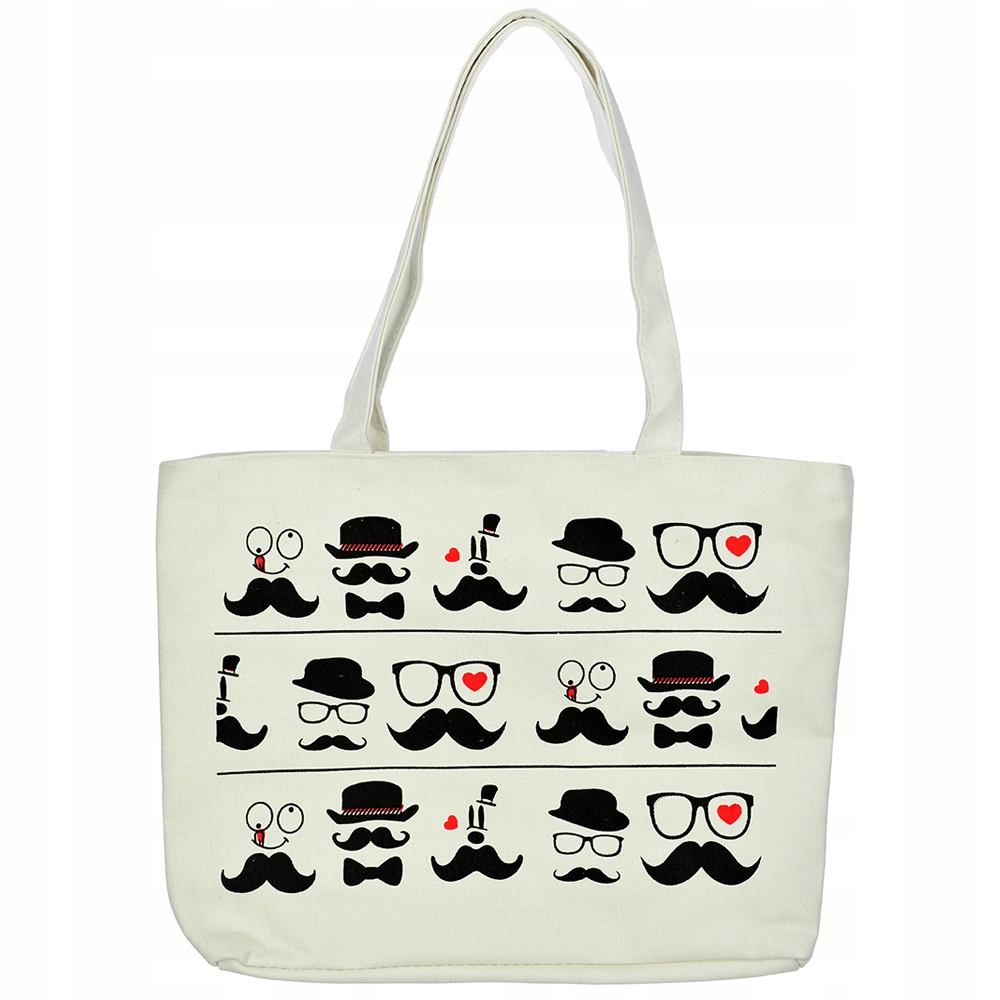 TORBA MATERIAŁOWA NA ZAKUPY ZAPINANA SHOPPER 4083