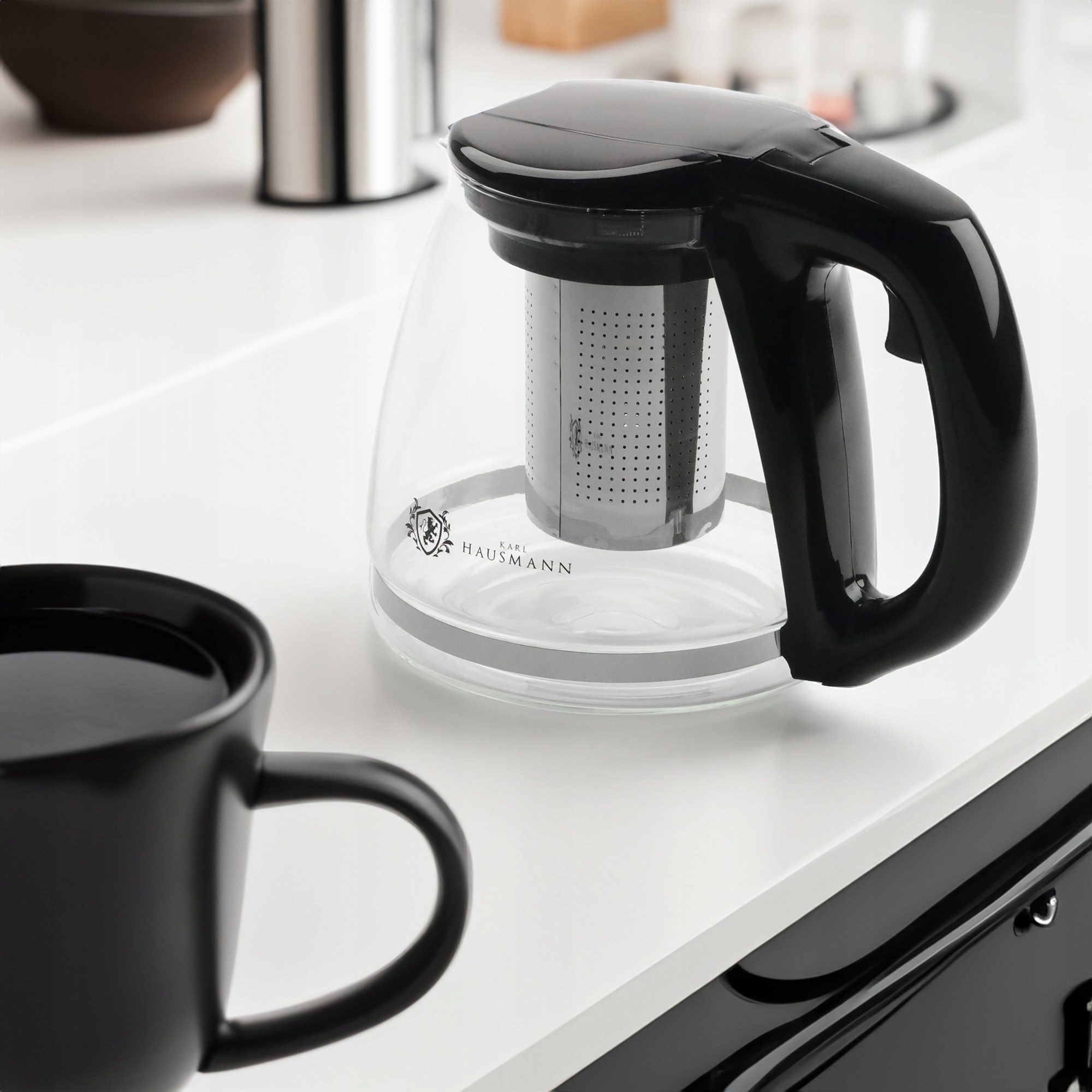 DZBANEK SZKLANY Z STALOWYM ZAPARZACZEM ZAPARZACZ DO HERBATY ZIÓŁ 1100 ML