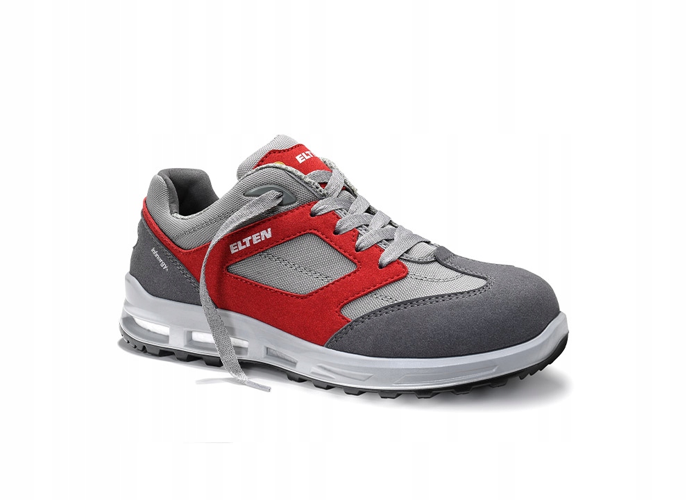 Polobotky Elten Travis Xxt šedo-červené Low Esd S2 vel. 47