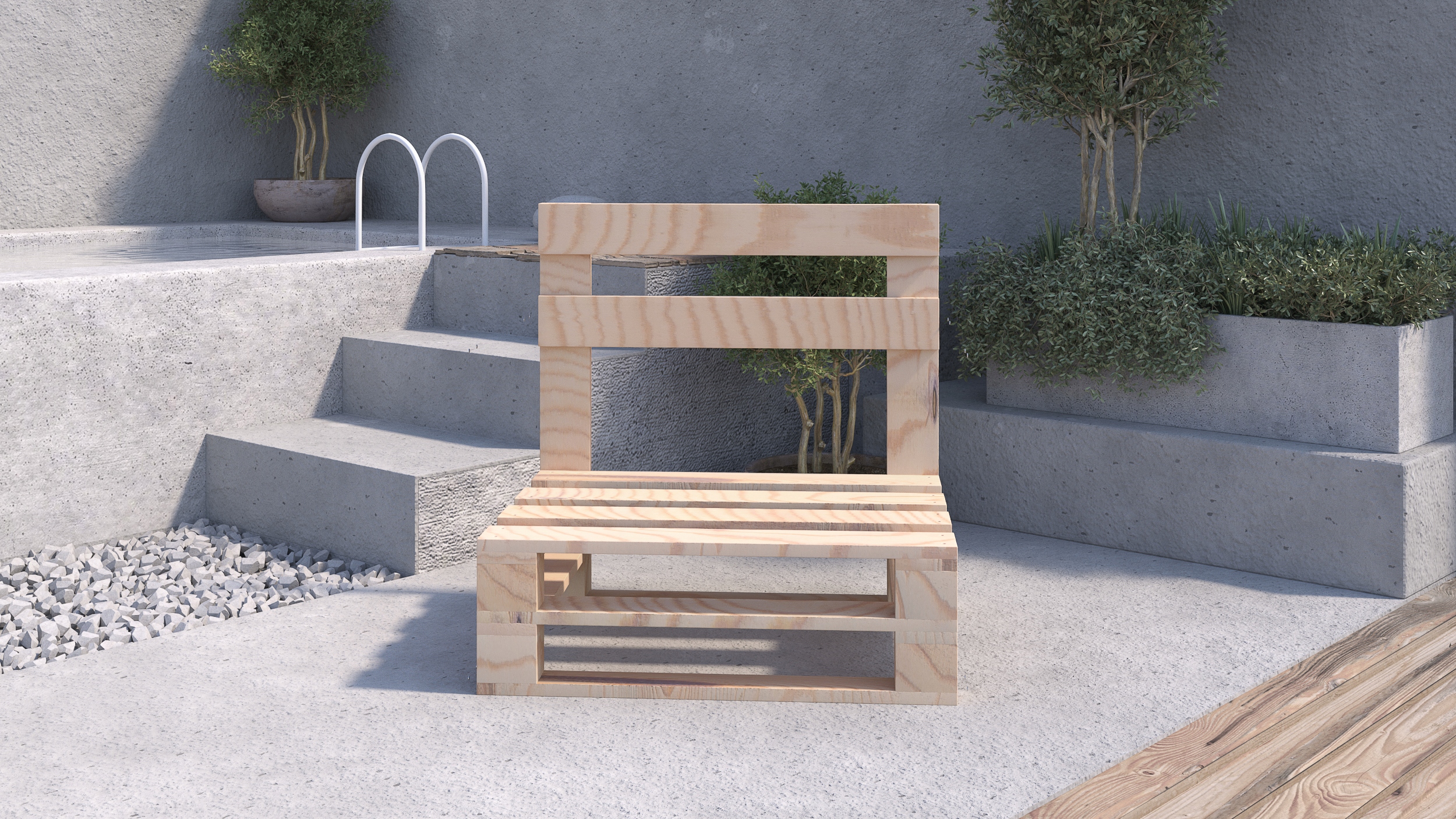 Nábytek z palet Lavička 120/60 cm, dřevěný nábytek (Mpe-Ł-12/6N)