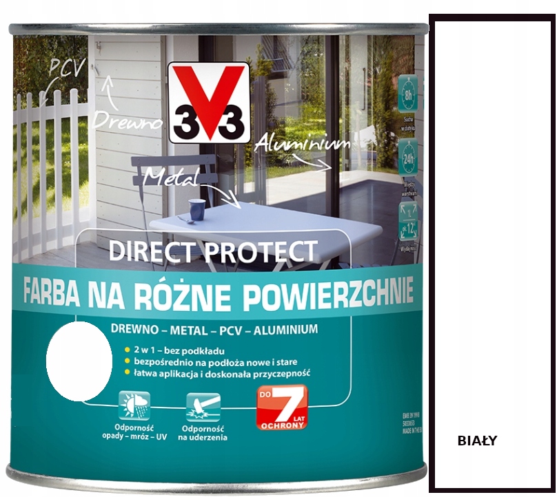 Direct Protect V33 farba na różne powierzchnie biała 2,5L satyna