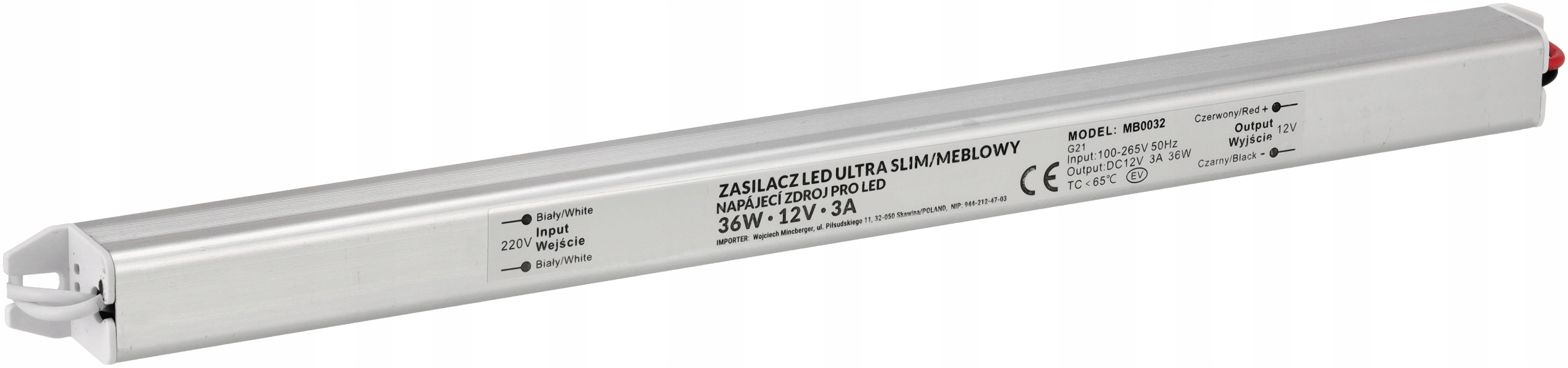 Zasilacz LED Ultra Slim 3A 36W 12V Marka Berge