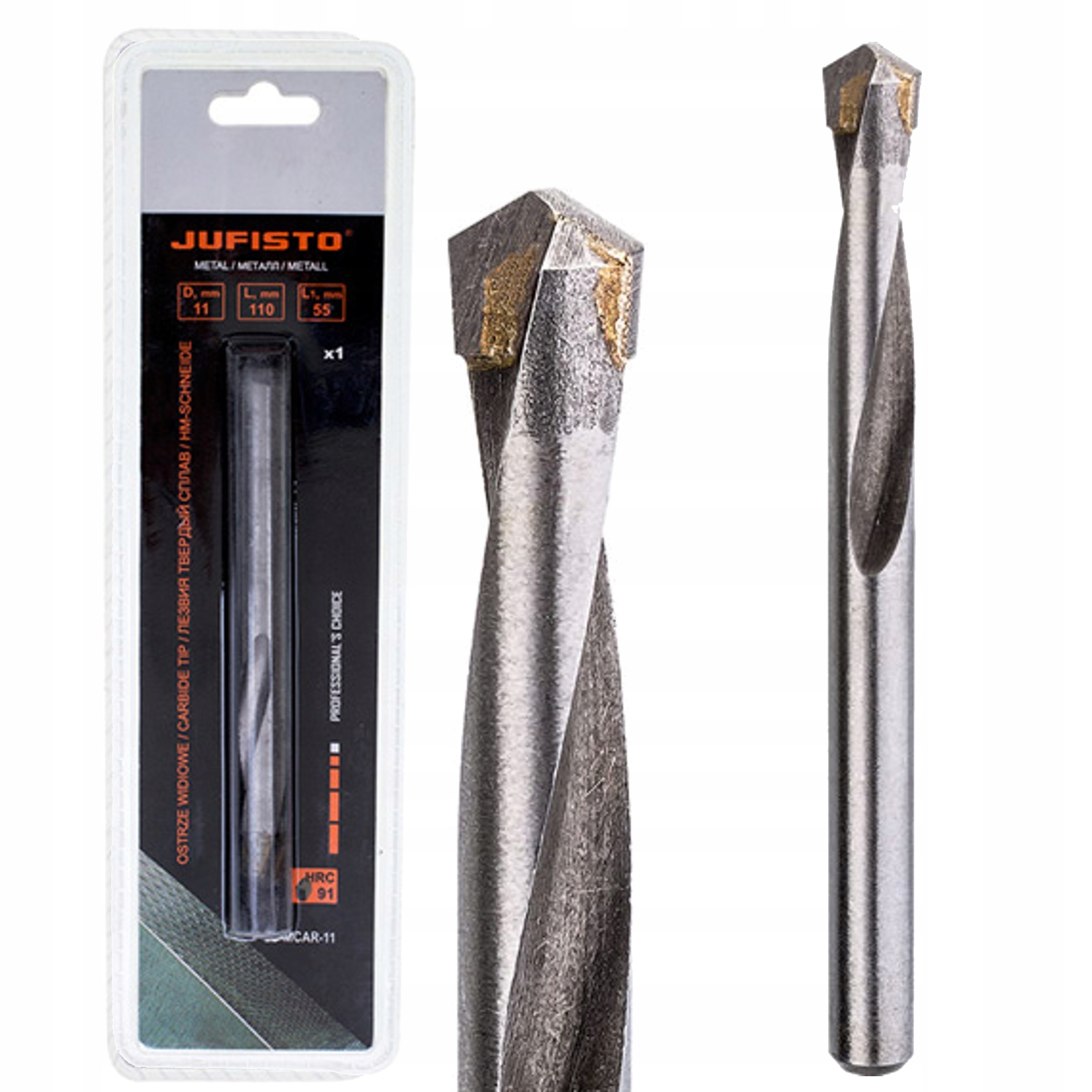 WIERTŁO METALU 11.0 mm WĘGLIK SPIEKANY TWARDA STAL