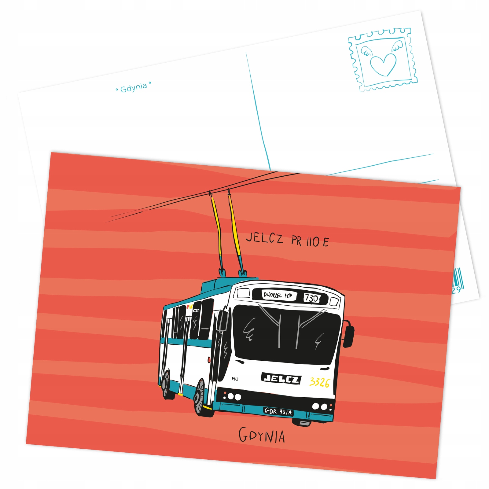 Pocztówka Gdynia Trolejbus Jelcz PR110E