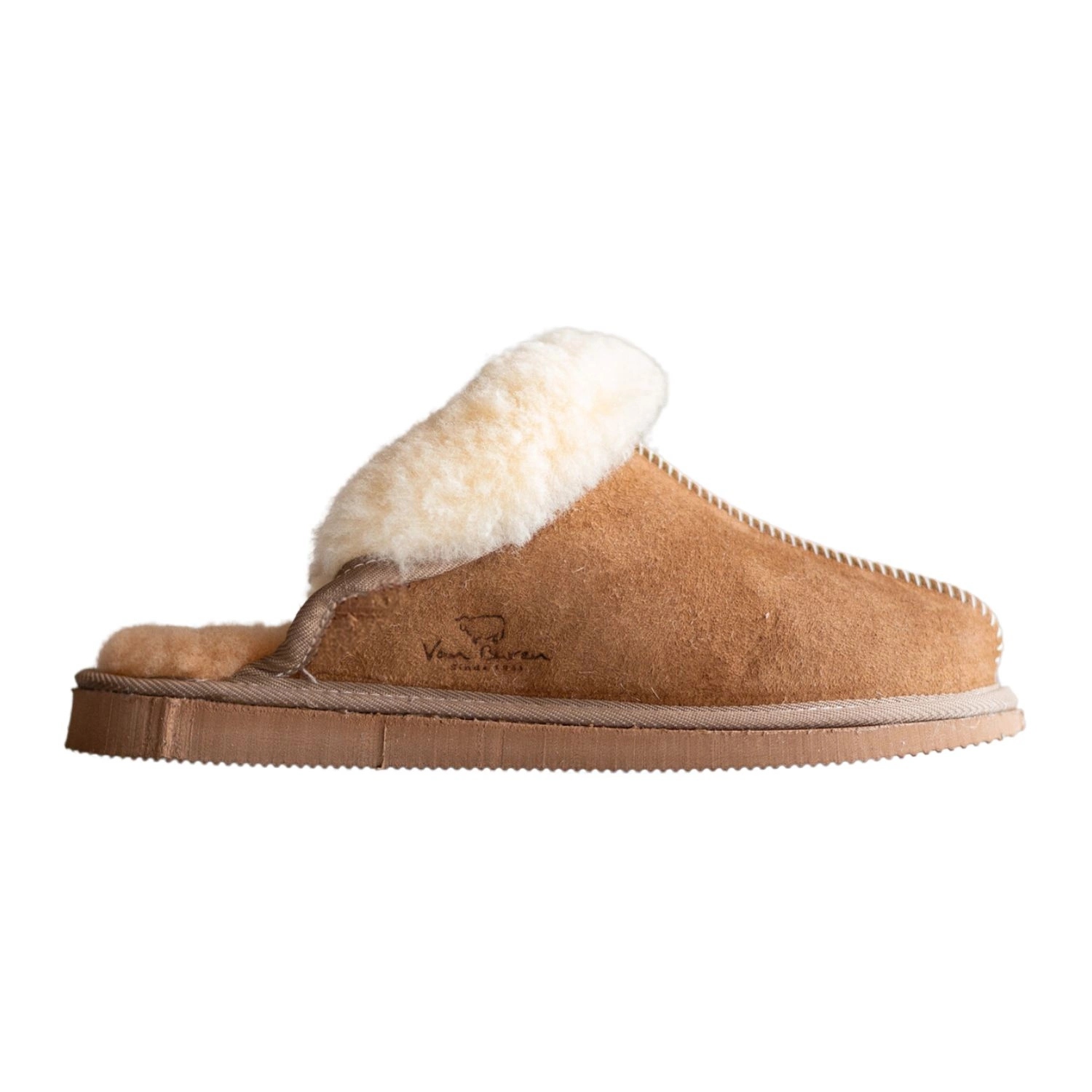 Papuče kožené s kožíškem, hnědé, teplé, domácí vel. 40