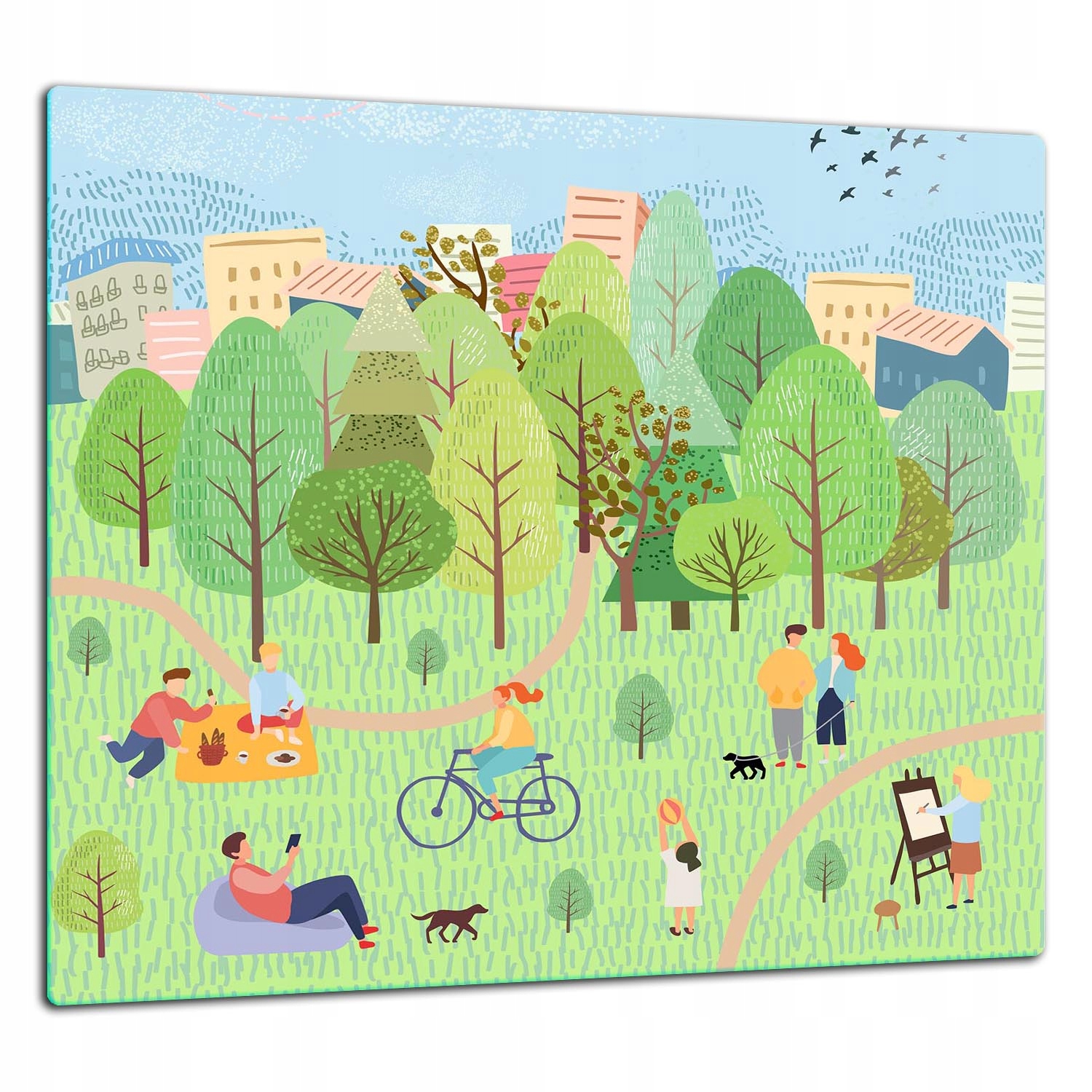 Skleněná Ochranná Deska Panel Lepidlo 65x60 Obraz