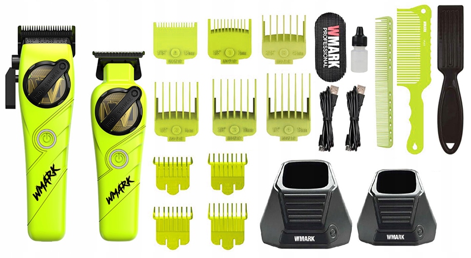 Wmark NG-8613 Lime Barber Zestaw Profesjonalny maszynka trymer +akcesoria