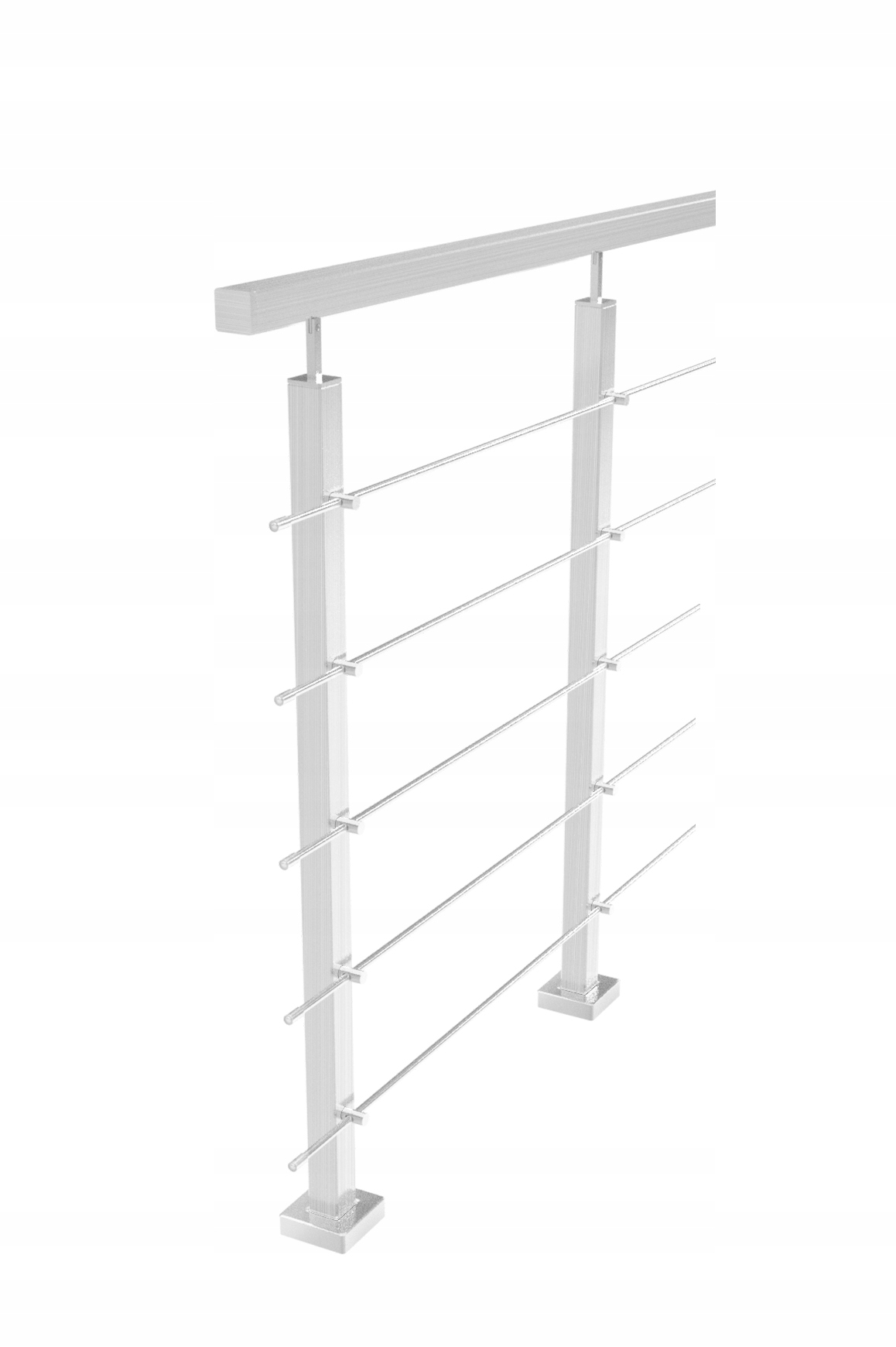 Nerezové zábradlí 40 x 40 mm 5 výplní Ø 12 mm délka 100 cm, satén
