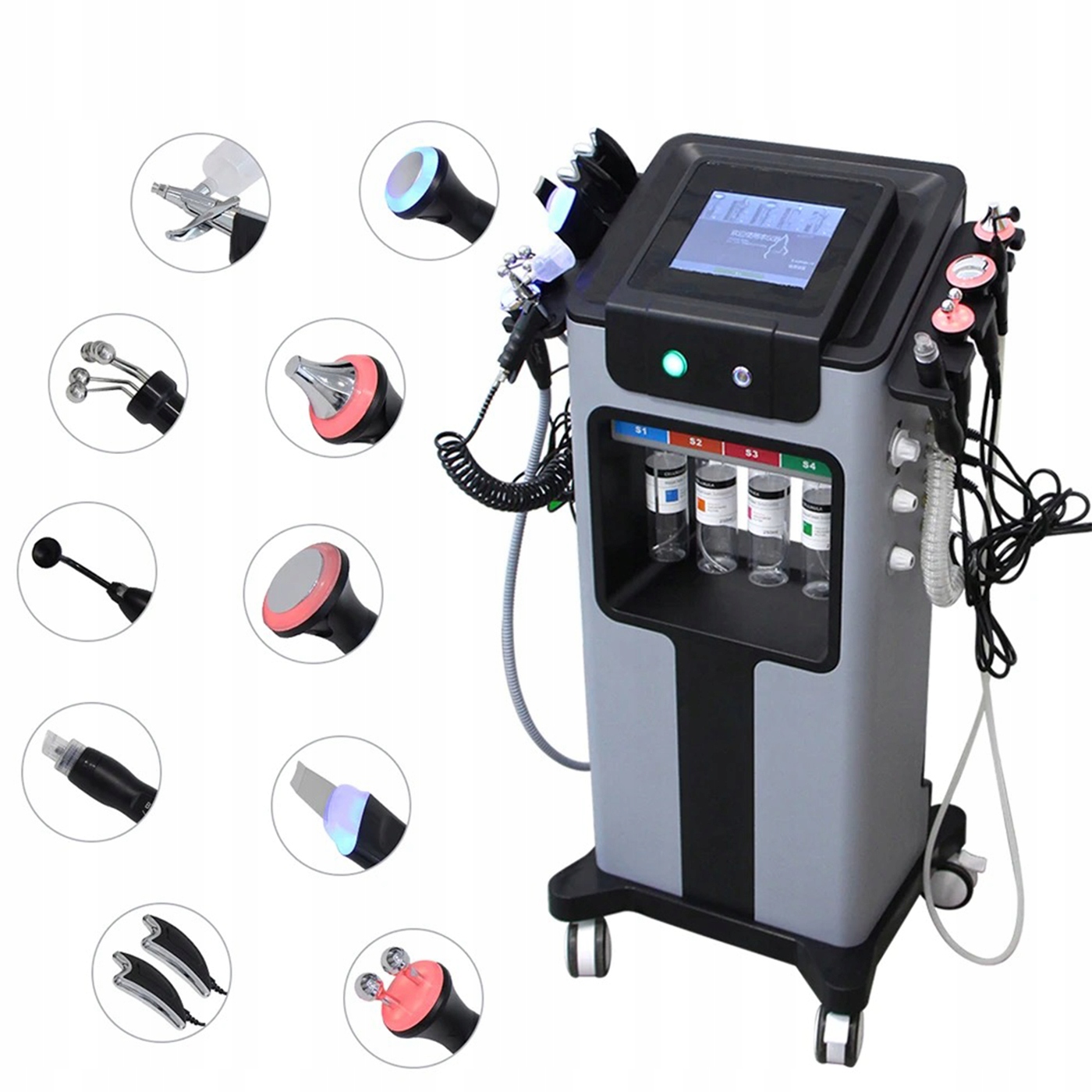 Kosmetický kombajn 10v1 Hydrodermabraze Ultrazvukový peeling O2