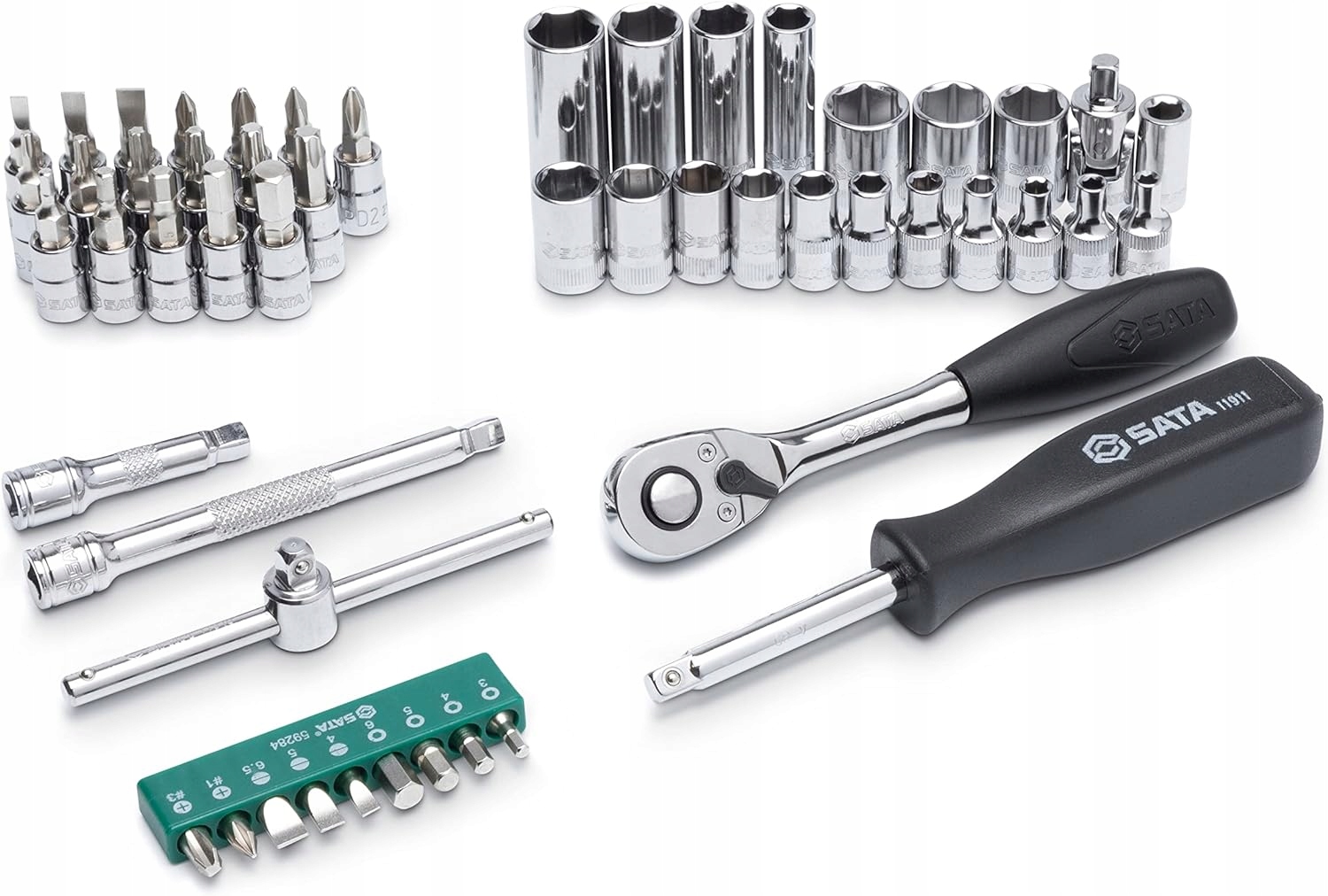 SATA ZESTAW KLUCZE NASADOWE 52 ELEMENTY KLUCZY NASADOWYCH 1/4" ST09002SJ Liczba elementów w zestawie 52