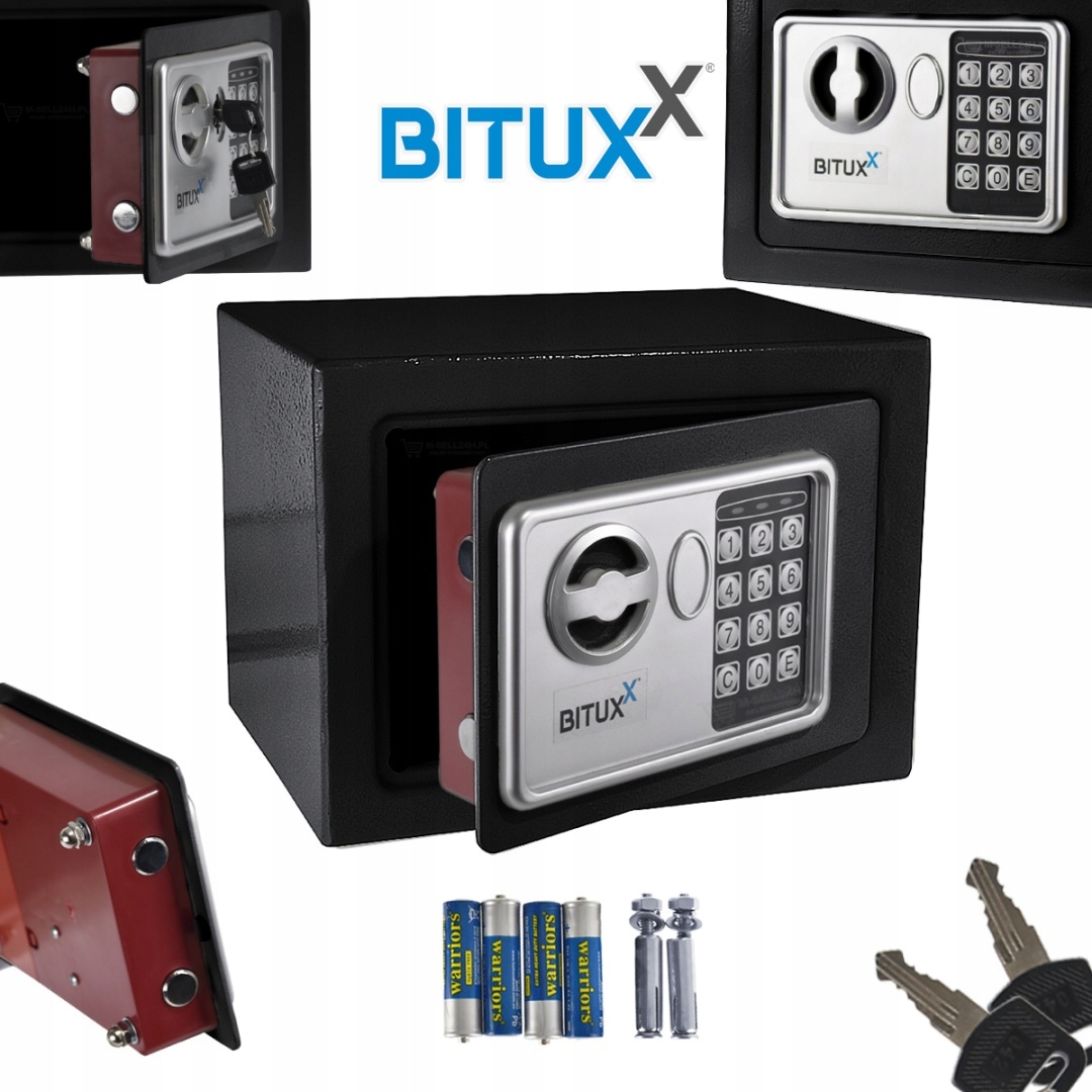 Sejf domowy elektroniczny Pin 2 klucze bezpieczny schowek na pieniądze, d