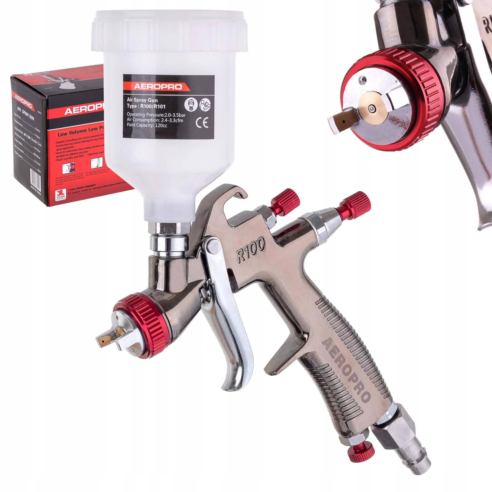 Lakovací pistole Mini Lvlp Tryska 1,2 mm Aeropro 67-92 l/min pro malty