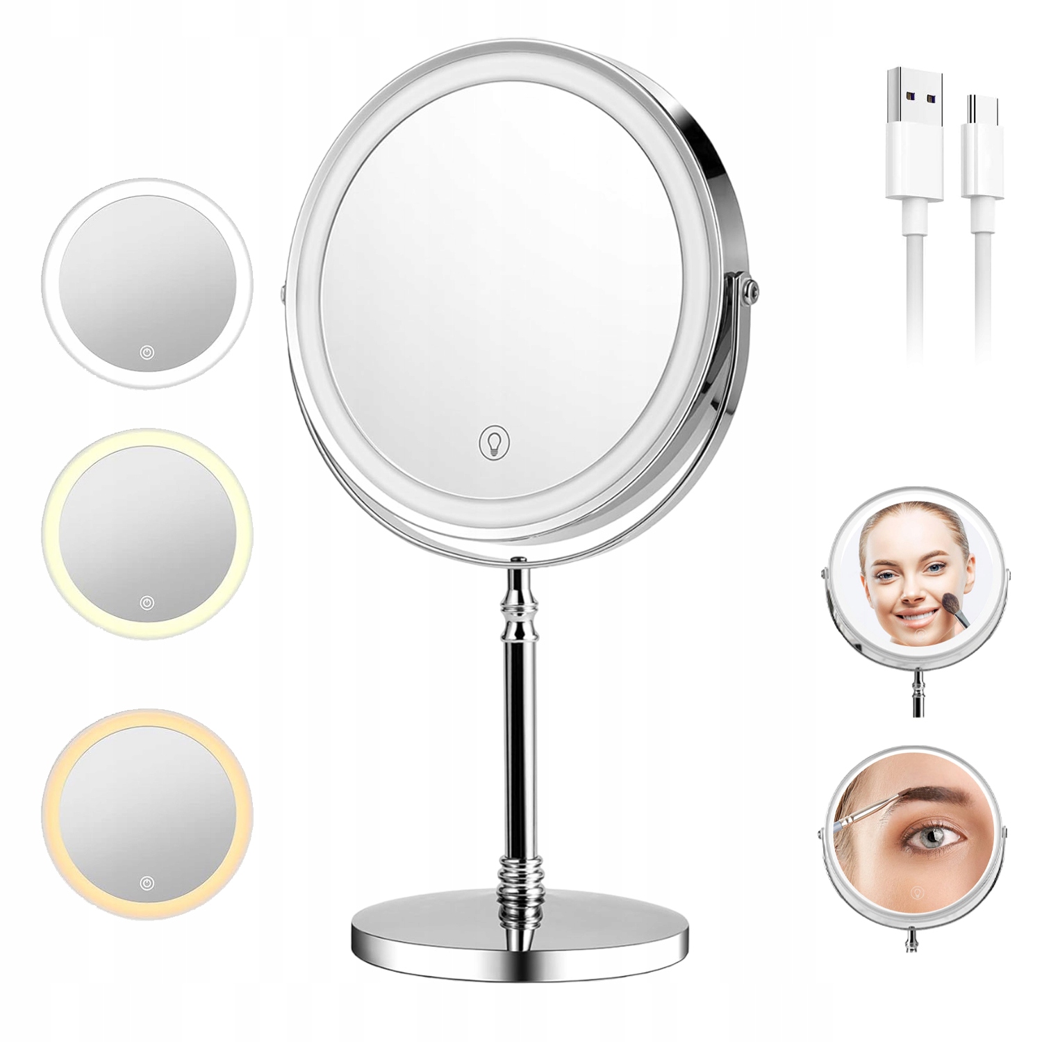 Led Podsvícené Kosmetické Zrcátko Na Líčení 8 Palců