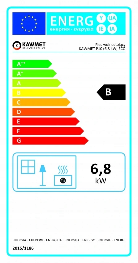 Piec piecyk kominek żeliwny wolnostojący koza KAWMET P10 ECO 6,8 kW k7 — 11