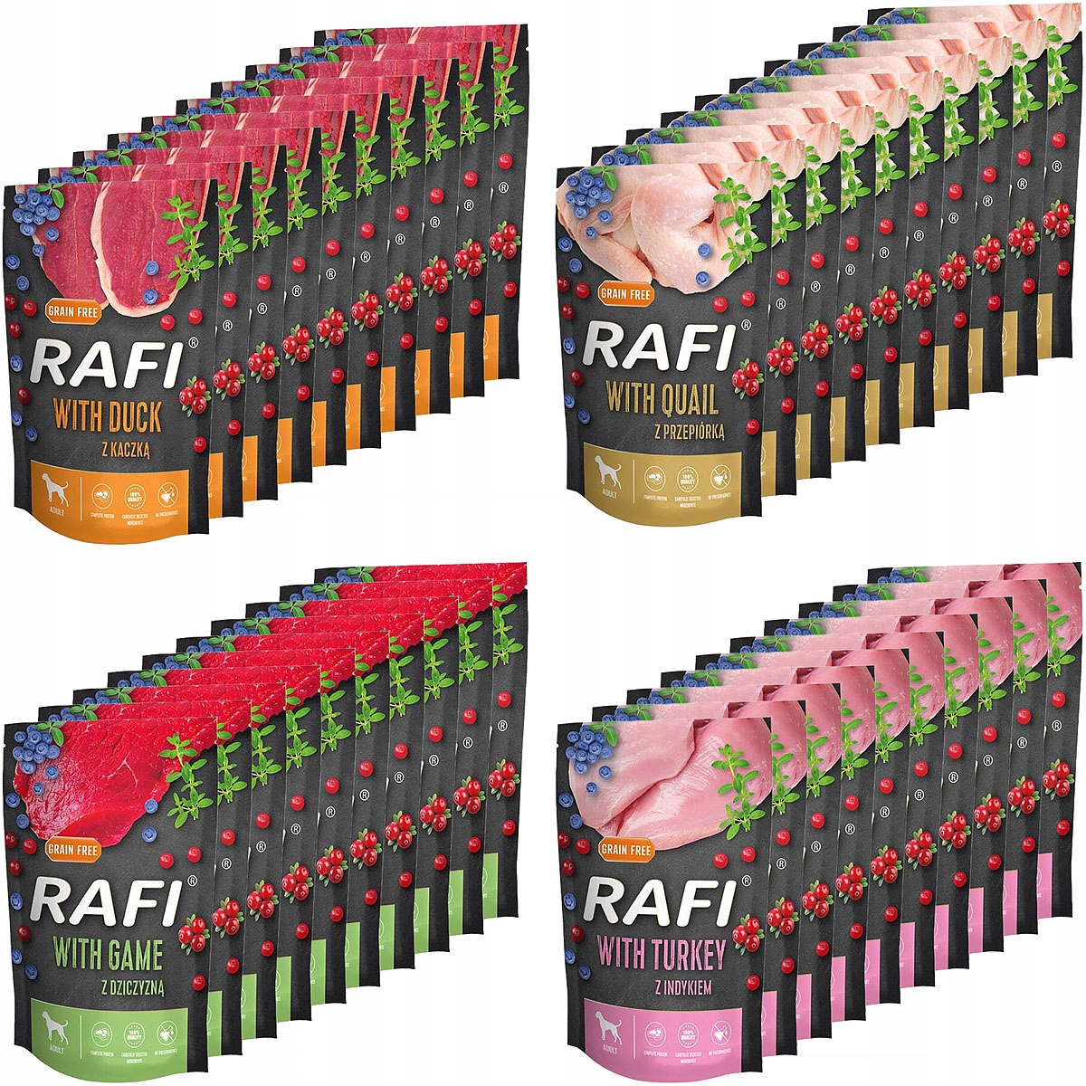 Levně Dolina Noteci Rafi Premium Mix chutí 40x500g Nové Příchutě V Sáčcích