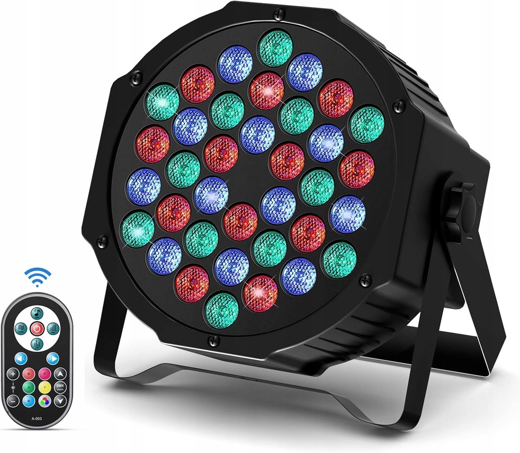 Reflektor sceniczny LED RGB czarny 4szt z pilotem