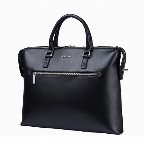 Torba Na Laptopa Damska Aktówka do Pracy 14'' PUCCINI Czarna BAXP0036 1