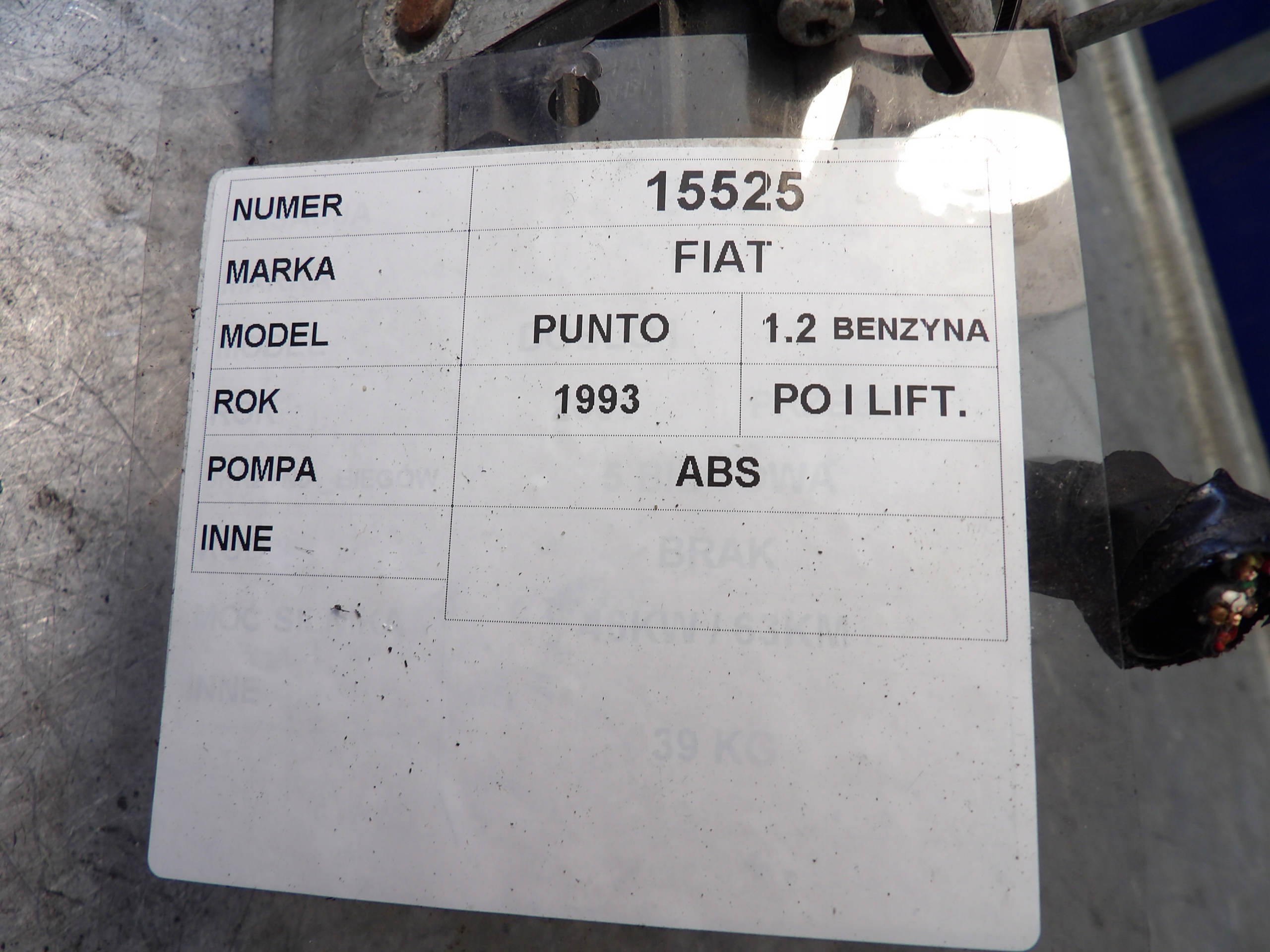 Fiat Punto e Pompa ABS 0265216417