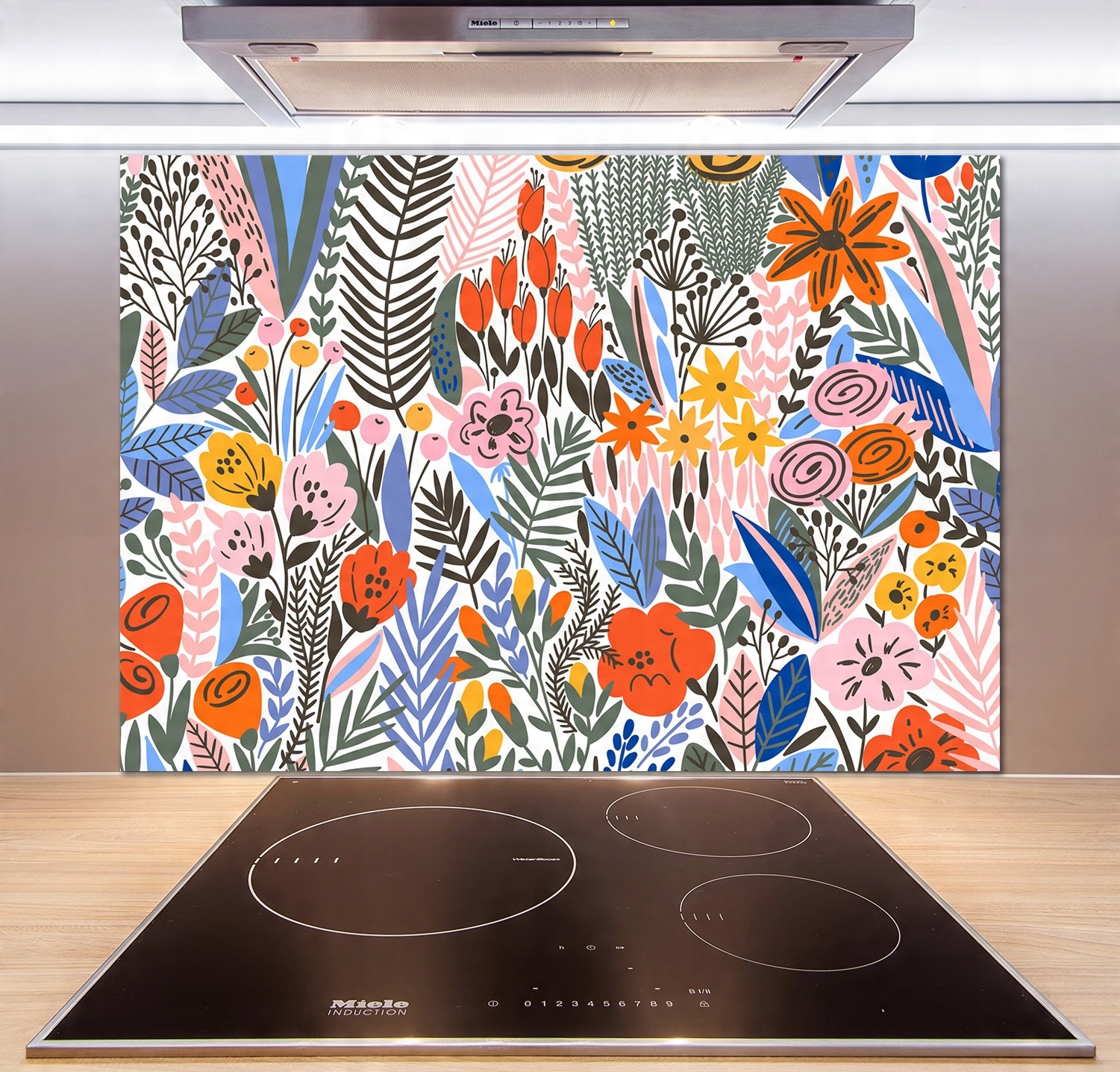 

Panel do kuchni Kwiecisty wzór 100x70 cm + Klej