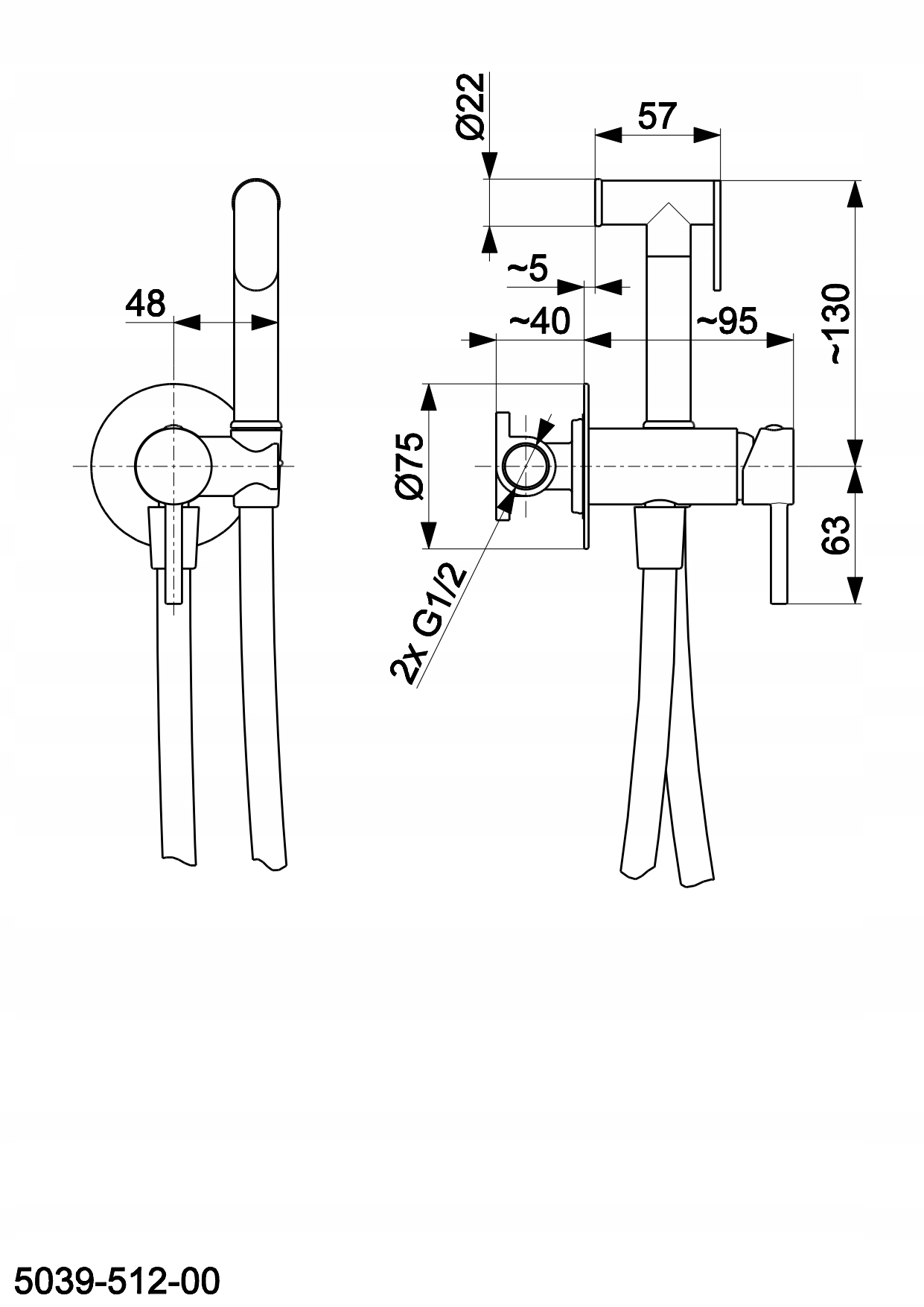 BATERIA BIDETOWA PODTYNKOWA ZE SŁUCHAWKĄ KFA Marka Kfa