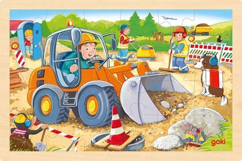 

Puzzle drewniane Plac budowy 24 el. Goki