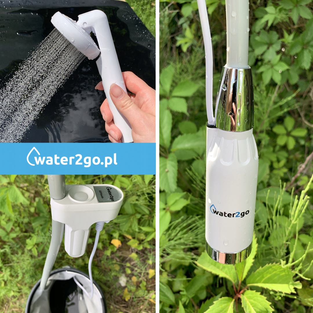 Prysznic turystyczny kempingowy bezprzewodowy z akumulatorem Water2go Kod producenta 5907222342213