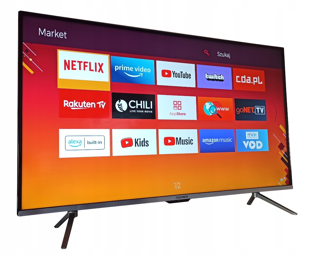 SMART TV 55 TELEFUNKEN DVB-T2/S2 4K HDR BEZRAMKOWY - Sklep, Opinie, Cena w