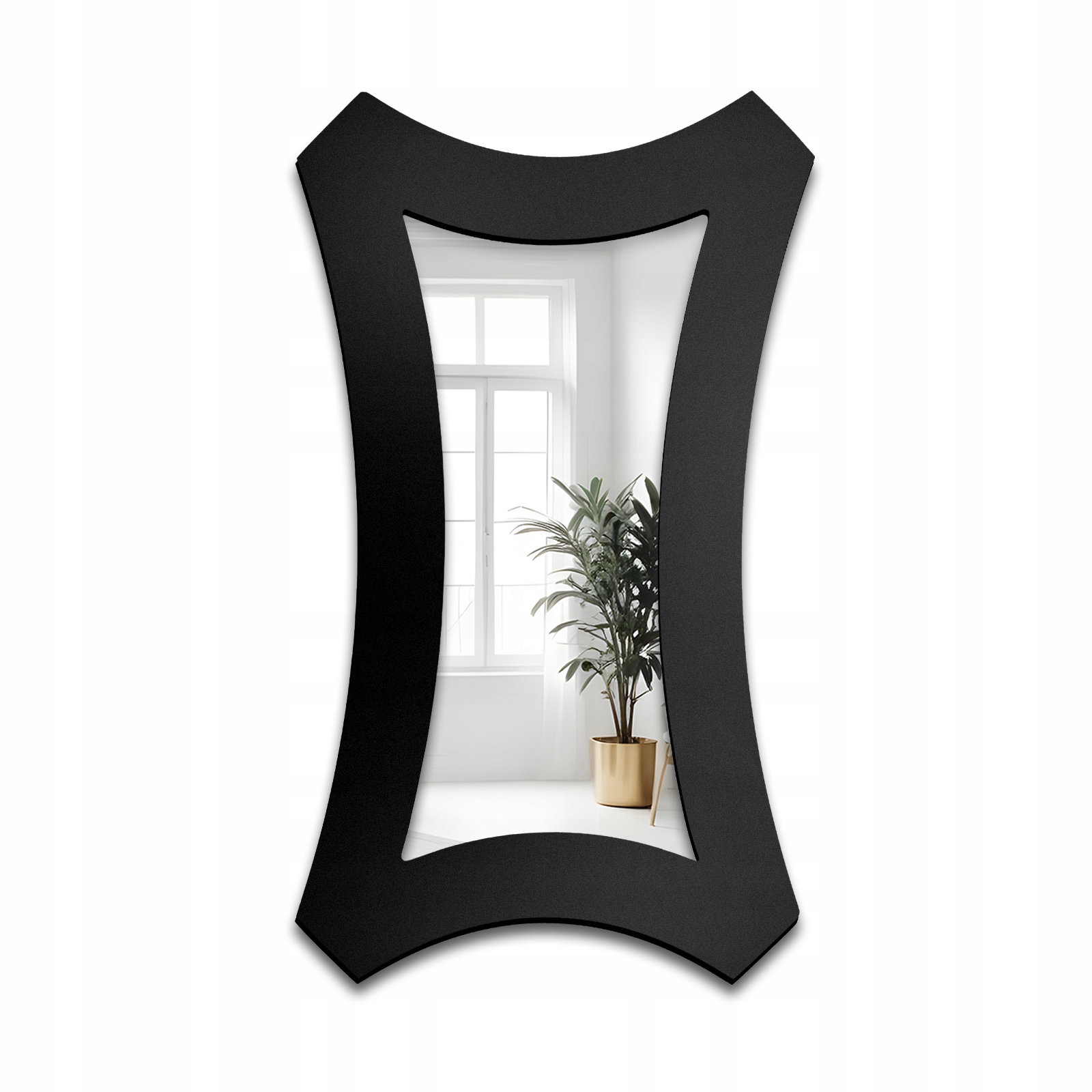 Zrcadlo Dora v širokém černém rámu Mdf 70x150