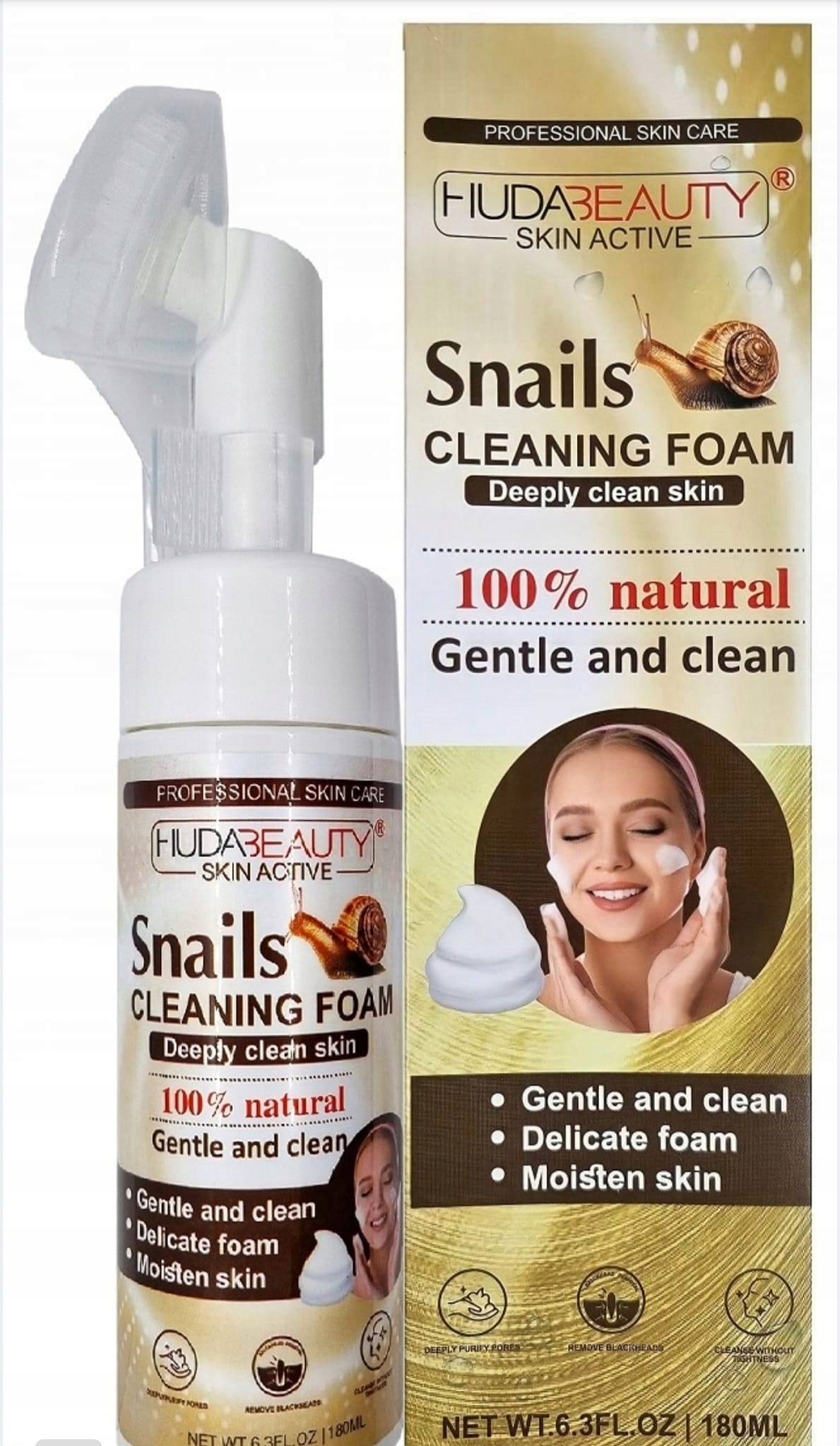 HUDA BEAUTY Pianka do mycia twarzy ŚLIMAK 180 ML