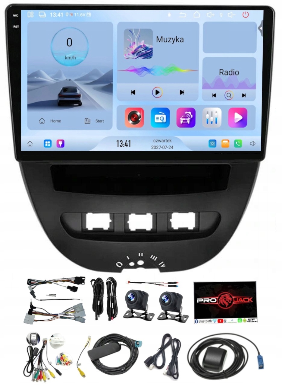 Navigační Rádio Carplay Android Toyota Aygo 2005-2014 Wifi 64 Gb Sim