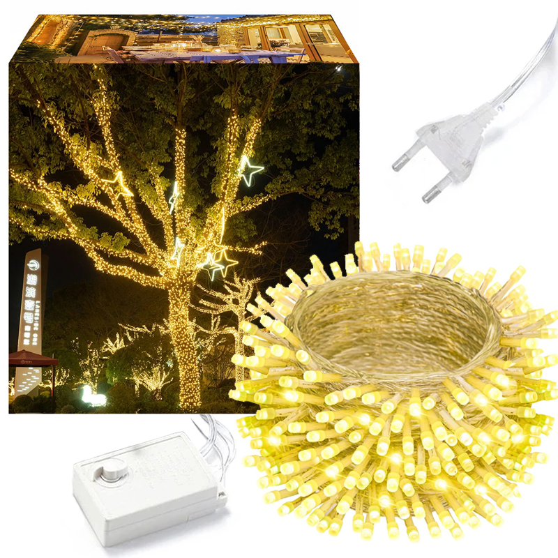 GIRLANDA LAMPKI OGRODOWE ŚWIATEŁKA ŁAŃCUCH ZEWNĘTRZNE 50M 500LED