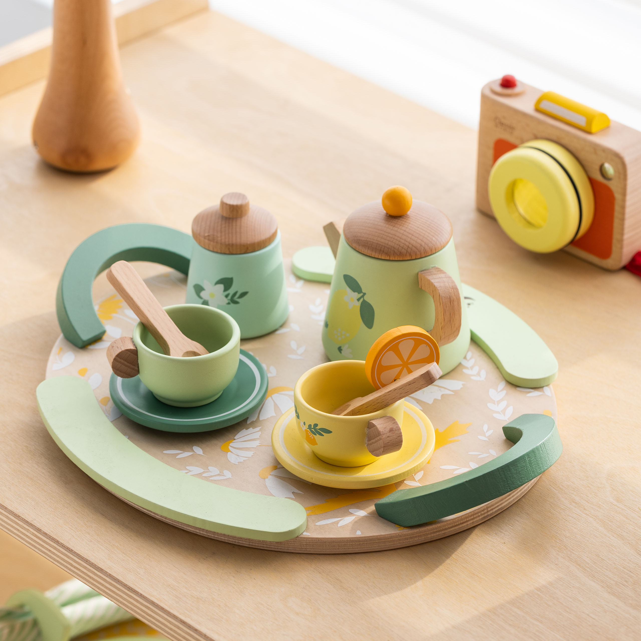 DREWNIANY SERWIS DO HERBATY KAWY DLA DZIECI LALEK VINTAGE XXL CLASSIC WORLD Marka Classic World