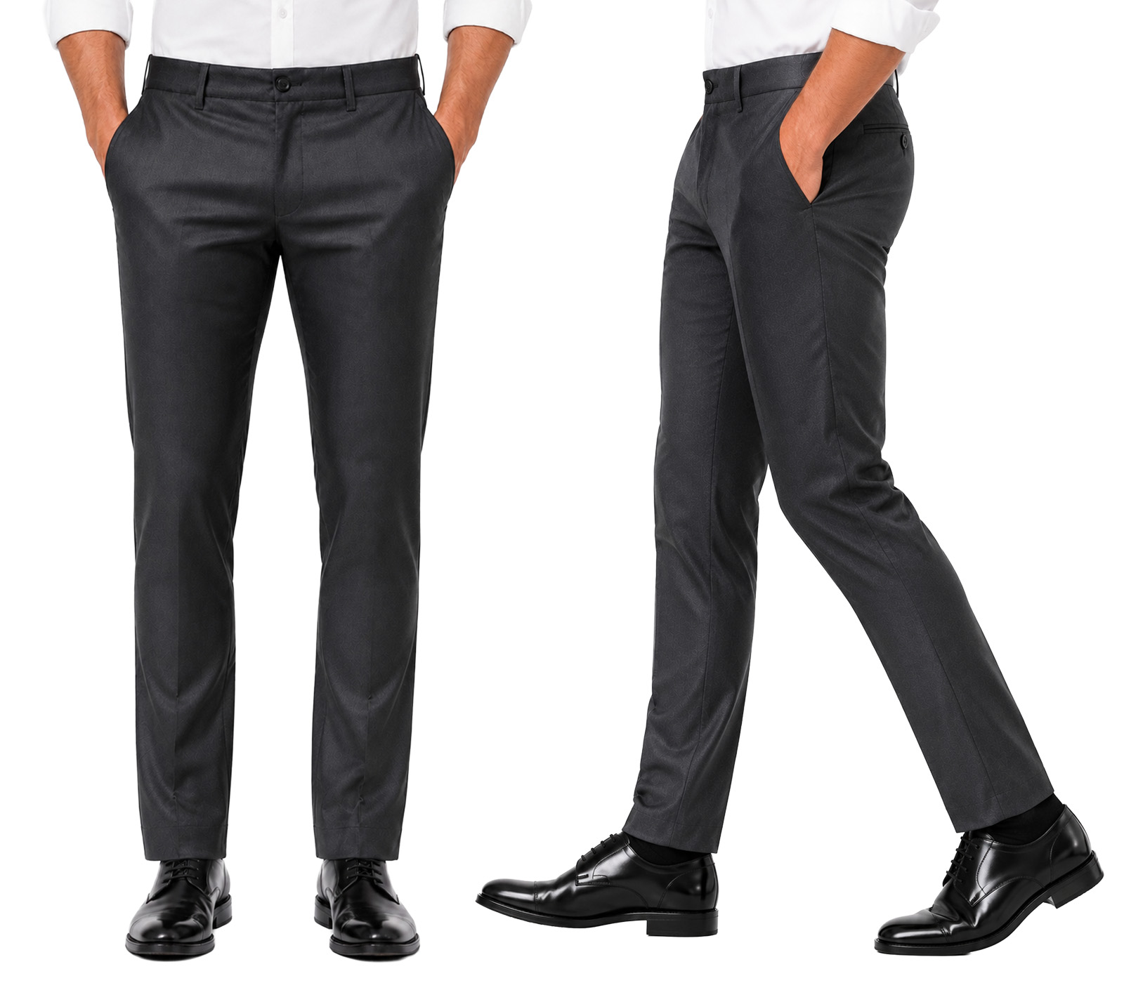 Elegantní pánské společenské kalhoty Chinosy Bavlněné Hunter 410/18 W37 L32