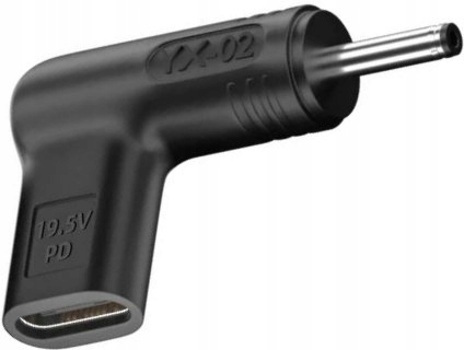 PRZEJŚCIÓWKA ADAPTER USB TYP C do 3.5x1.35mm KĄTOWY do IBM / LENOVO 100W
