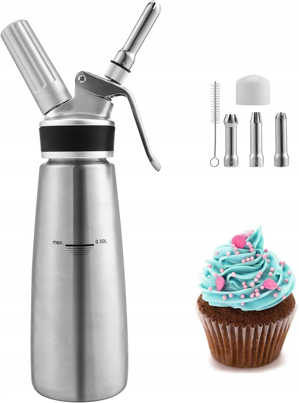 Sifon Na Šlehačku Poj. Nerezová ocel nový 0,5L