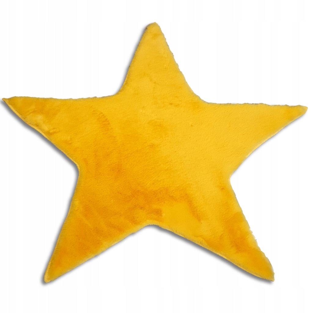 Plyšový žltý rabbitový koberec, králičia kožušina, hviezdička 110 cm