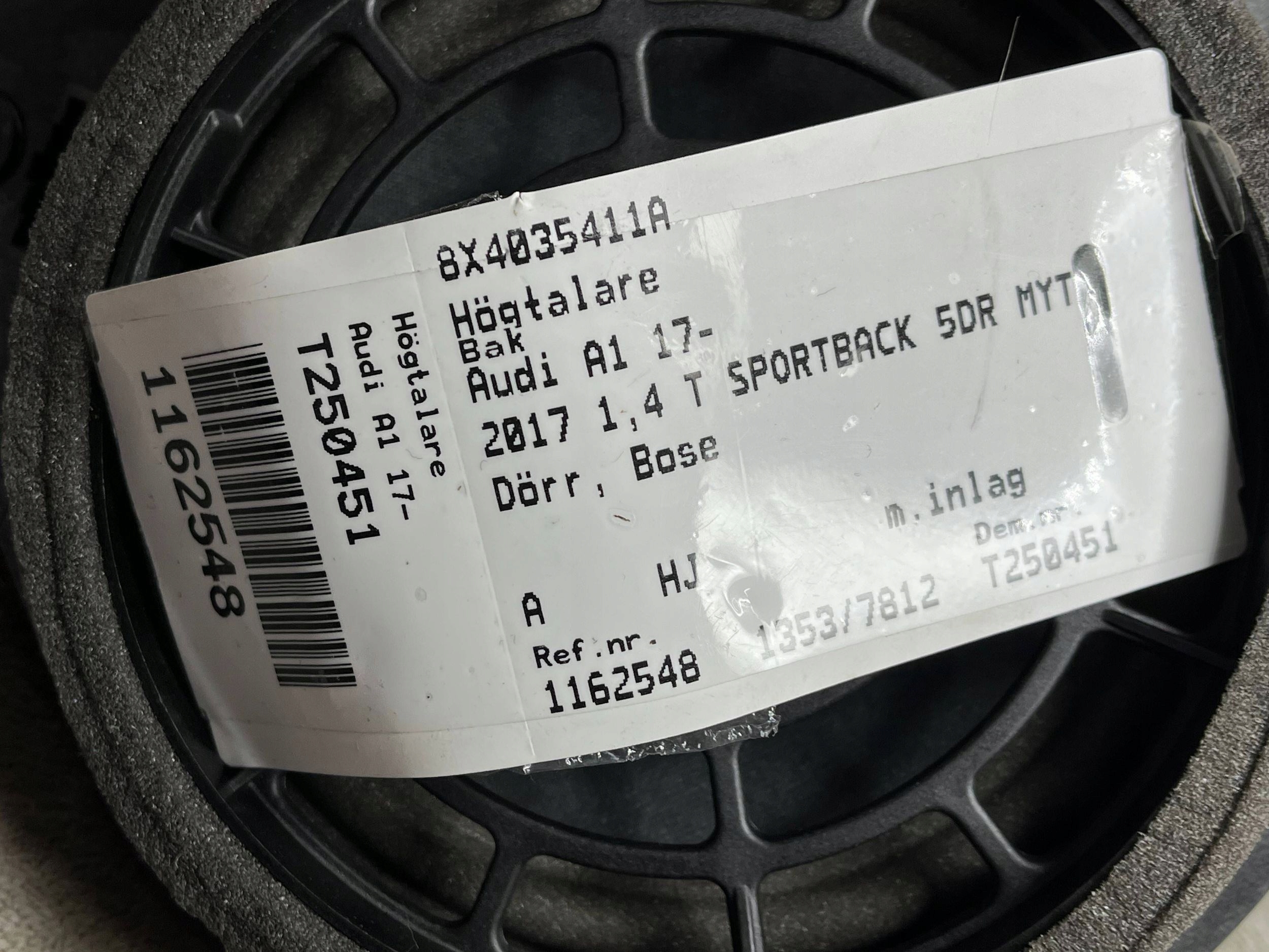speaker door front front BOSE AUDI A1 8X 5D 8X4035411A !J
