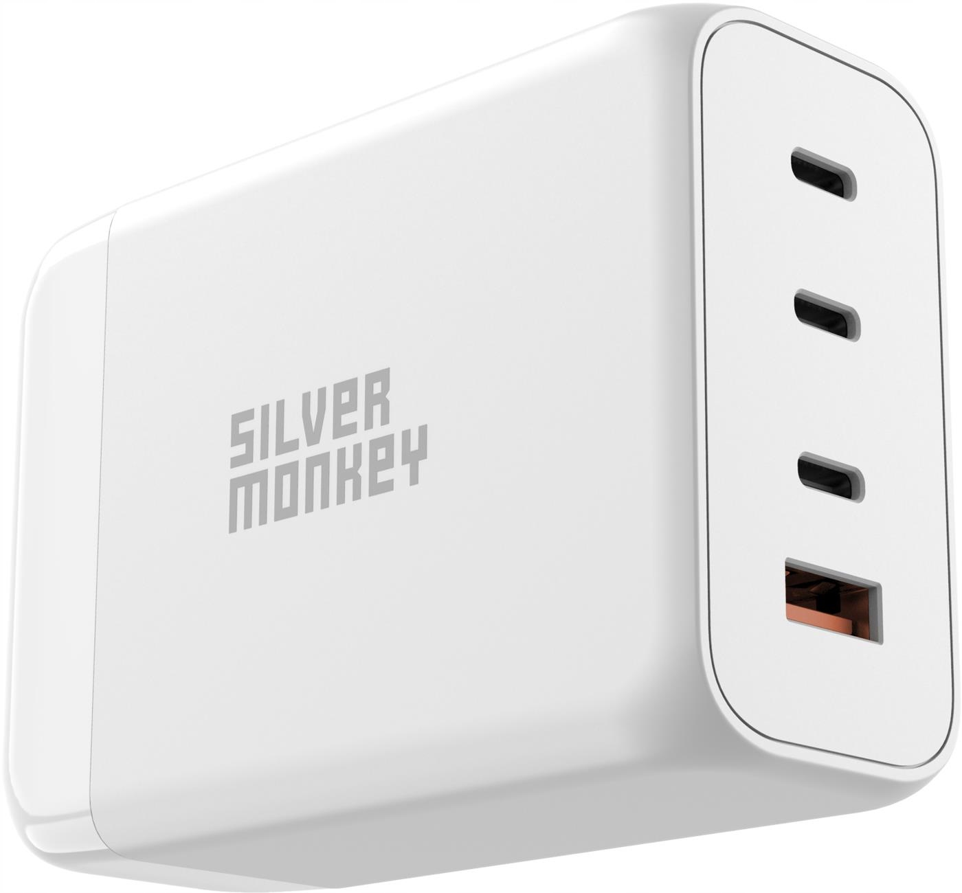 Silver Monkey Ładowarka GaN 200W Usb-c Pd Usb 3.0 Qc W 3x-USBC na kablu
