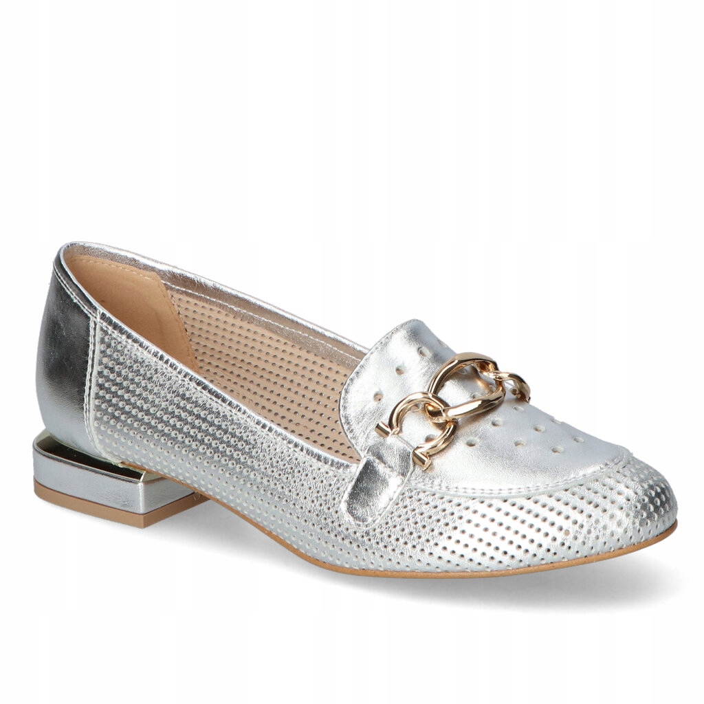 Mokasíny Laura Messi 2333/704 Stříbrné Lico 37