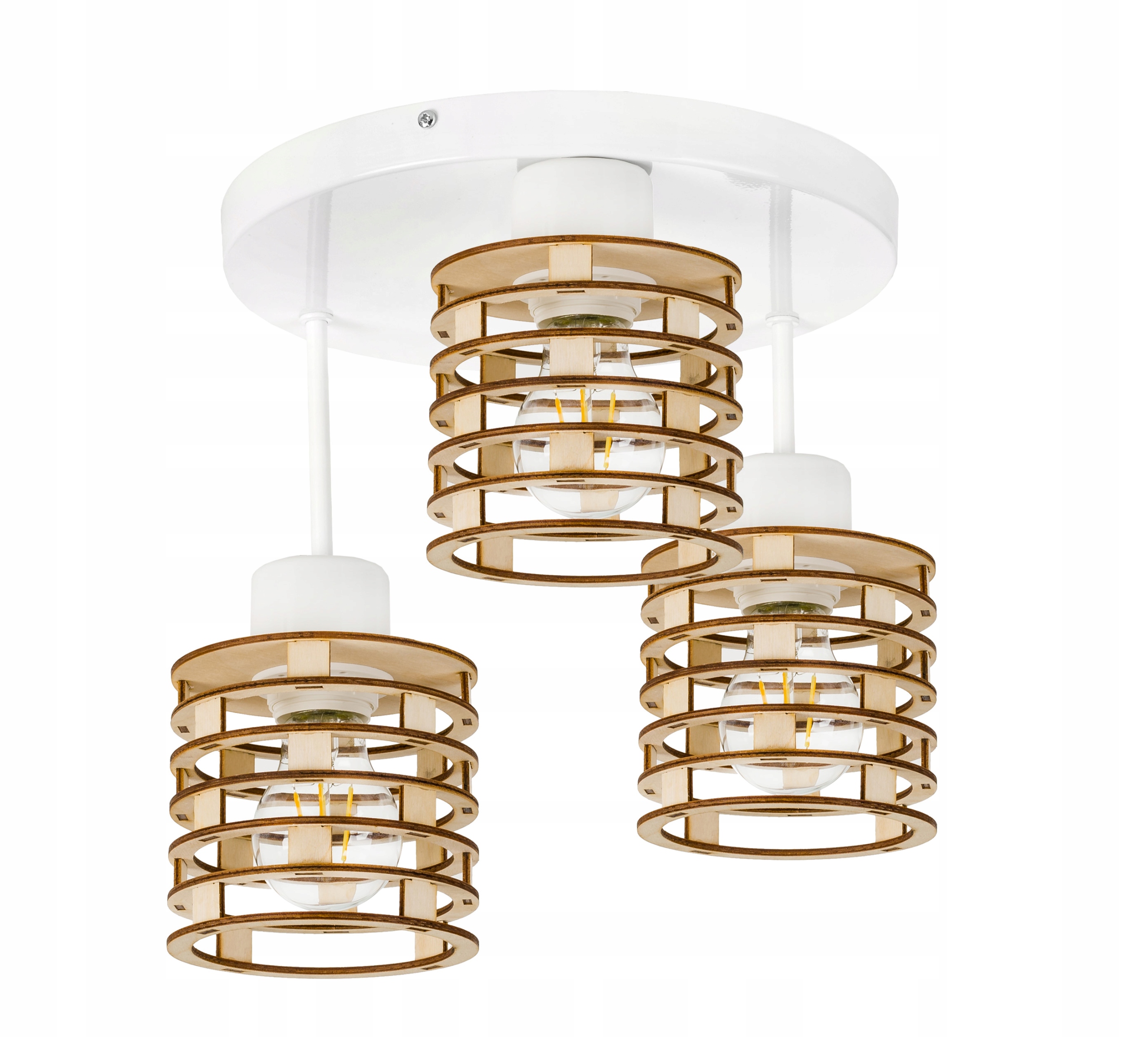 

Lampa Plafon żyrandol Wysoki sufit Sprężyna Drewno