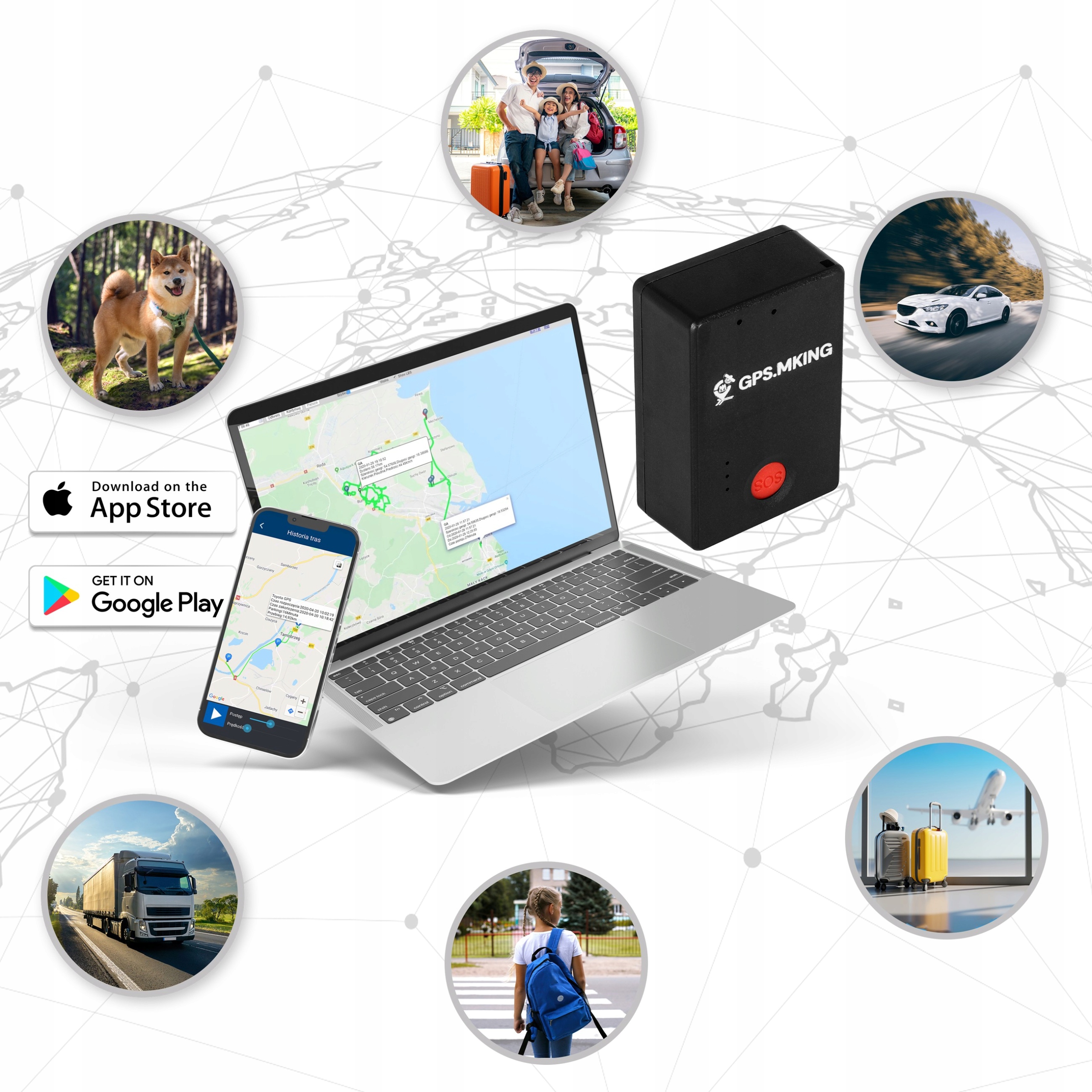 LOKALIZATOR GPS PSA KOTA ETUI NA OBROŻĘ BEZ ABONAMENTU DARMOWA APLIKACJA X5 Model MKX50