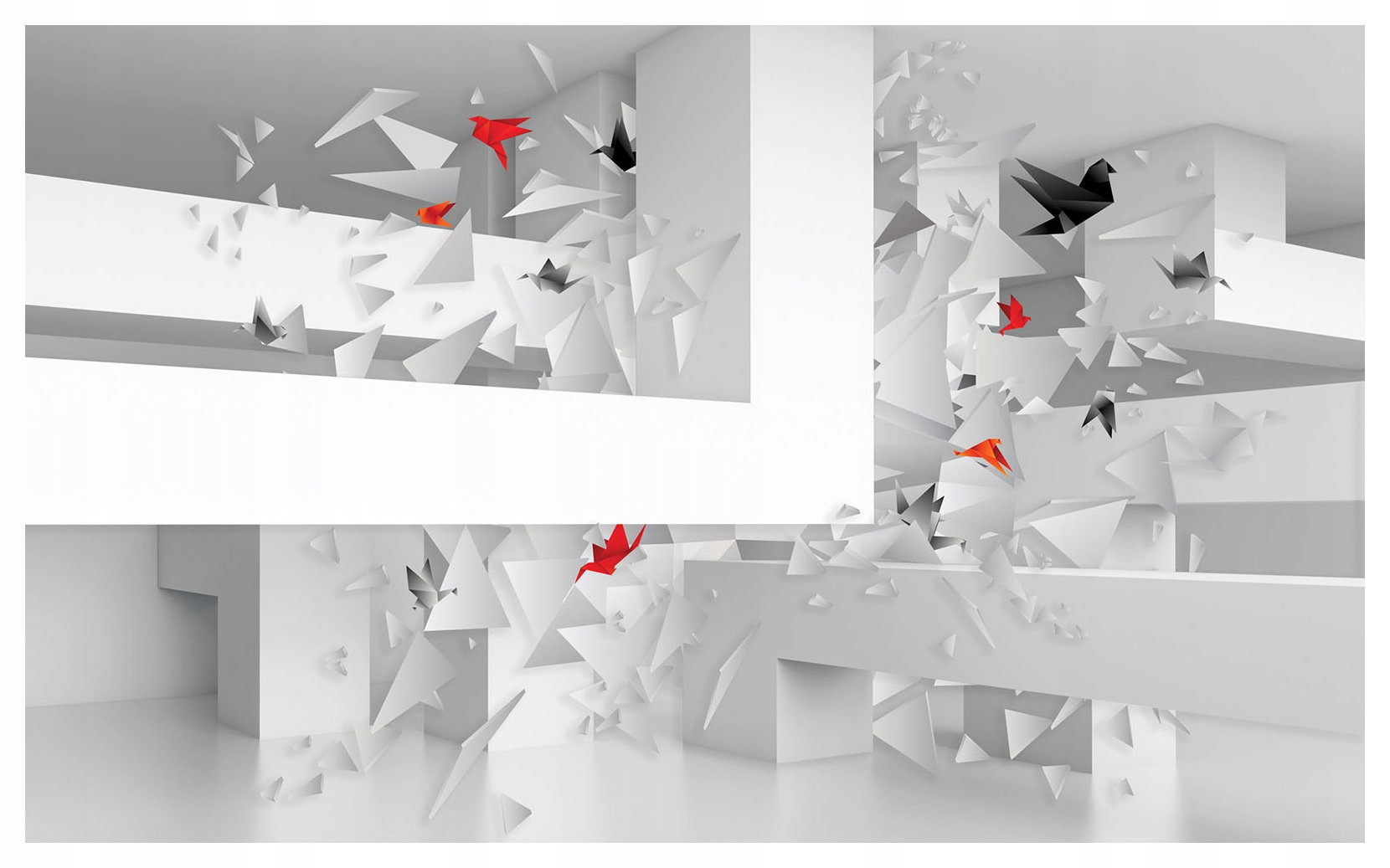 Tapeta Perspektiva Abstrakce Dynamika pohybu Č-b Červená 208x146 lepidlo