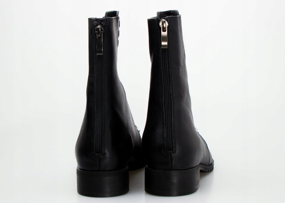 CZARNE BOTKI WORKERY SKÓRZANE WOLSKI CYRKONIE 40 Wysokość obcasa/platformy 3 cm