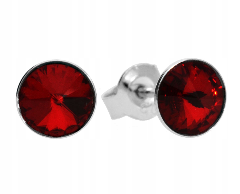 

Kolczyki czerwone srebro 925 Swarovski sztyfty