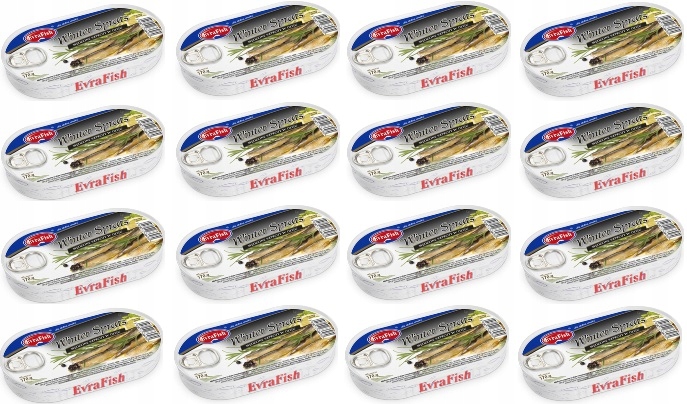 16x 170g Evrafish winter sprats wędzone szproty w oleju Karton